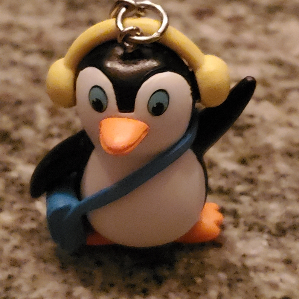 Penguin Key Holder with Yellow and Blue Accents